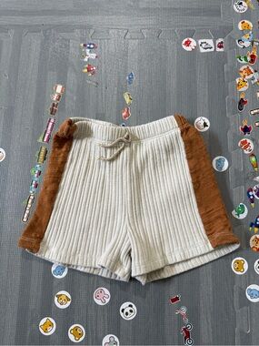 Play up toddler white & brown ribbed Shorts